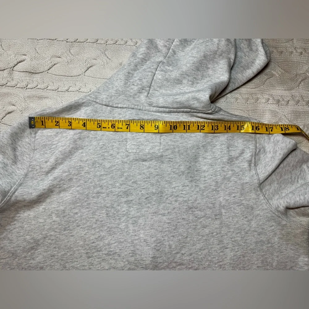 Hollister Light Gray Hoodie with Navy Blue Stitched Logo #1558
